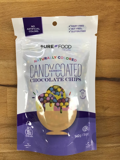 Mini Candy Coated Rainbow Chocolate Chips By Pure Foods